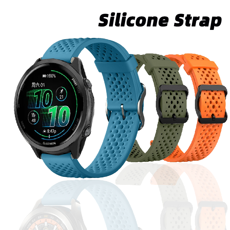 สายรัด Garmin Forerunner 570 42/47mm สายรัดระบายอากาศ ซิลิโคน สายนุ่มทดแทน