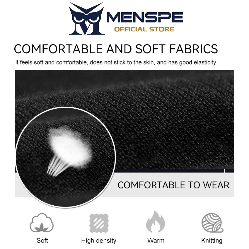 MENSPE طقم قبعة ووشاح شتوي محبوك مبطن — صورة 3
