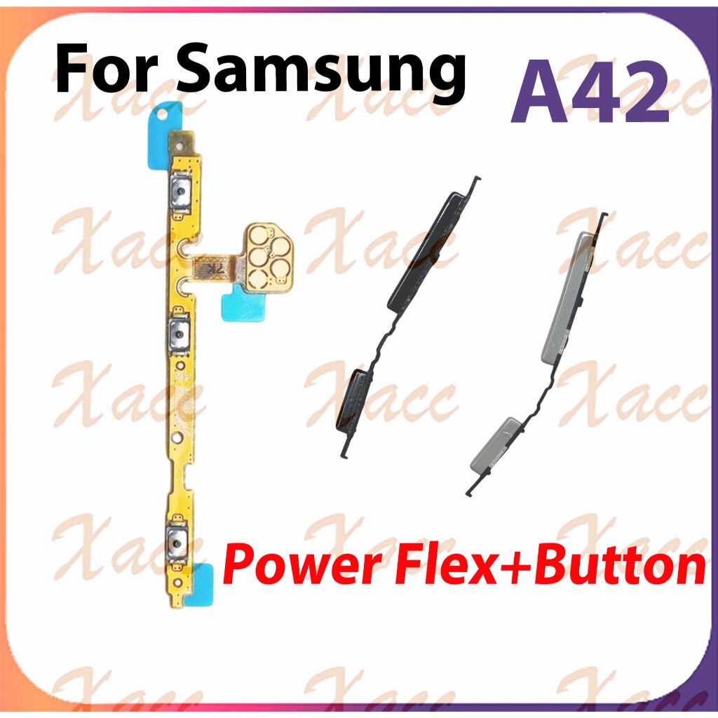 สําหรับ Samsung Galaxy A42 5G A426 SM-A426B/DS ปุ่มปรับระดับเสียงไฟ Flex Cable พร้อม ON OFF ด้านข้าง Key เอาต์พุตริบบิ้นอะไหล่ซ่อมโทรศัพท์ติดตั้งเปลี่ยน