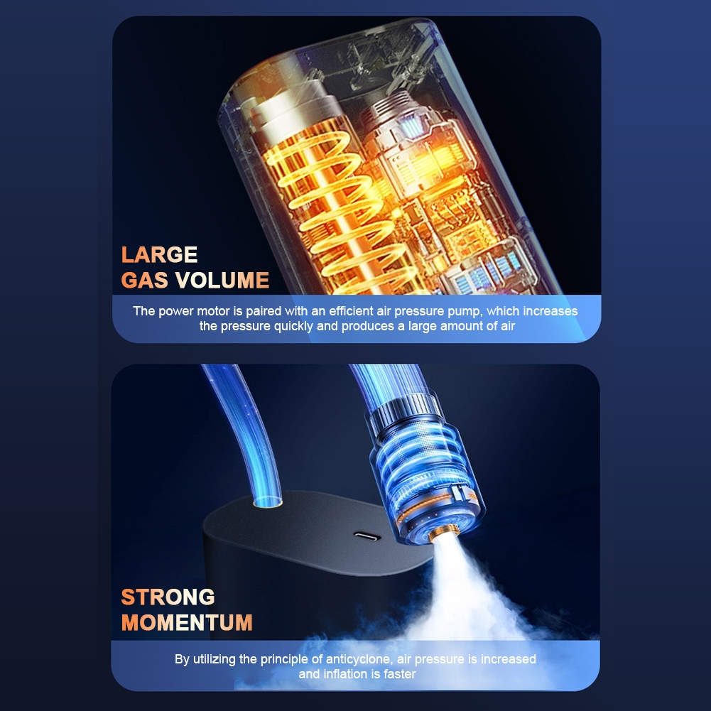 ✨ Elizabeth1 ✨ เครื่องเติมลมยางไฟฟ้าเครื่องวัดความดันดิจิตอลไร้สาย Tyre Inflator จอแสดงผล LCD - รูปที่ 5