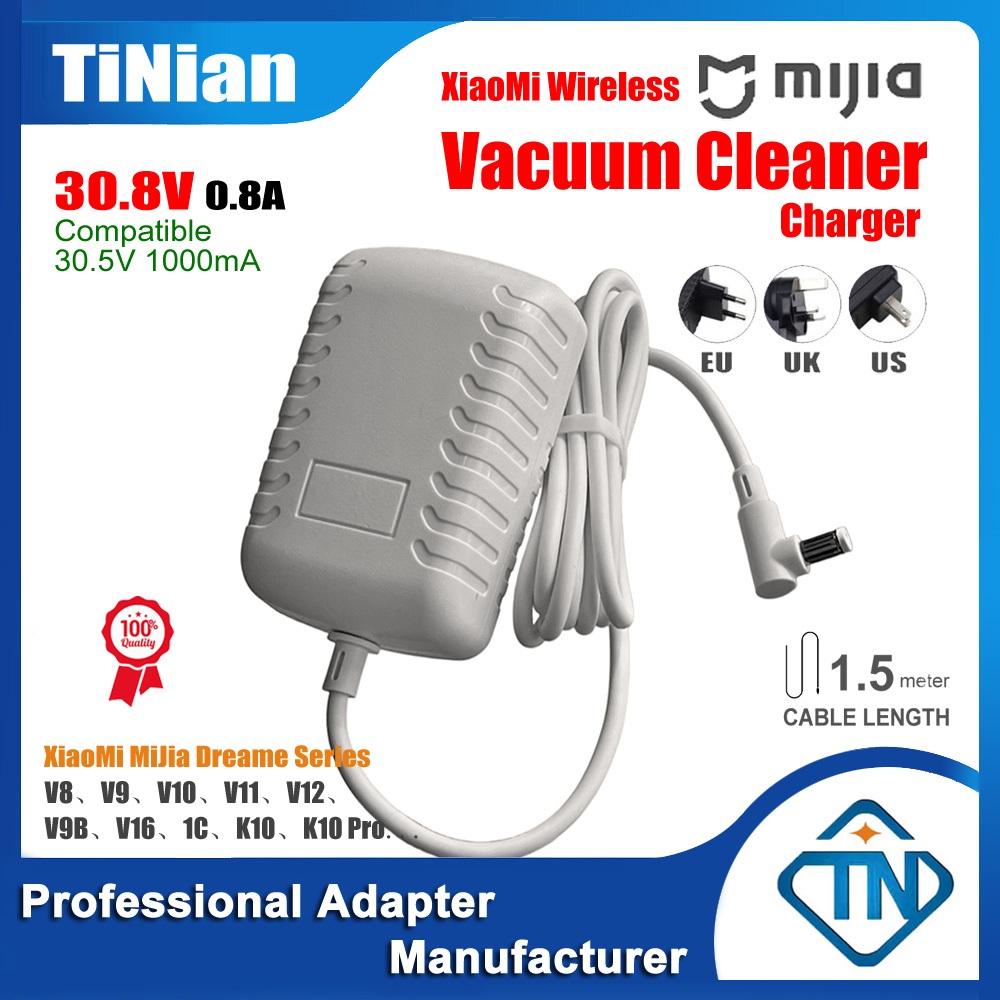 30.8V 0.8A 30.5V 31V 1A เครื่องชาร์จอะแดปเตอร์ AC/DC สำหรับ Xiaomi 1C Dreame V9 V10 V11 V12 V9B P10 