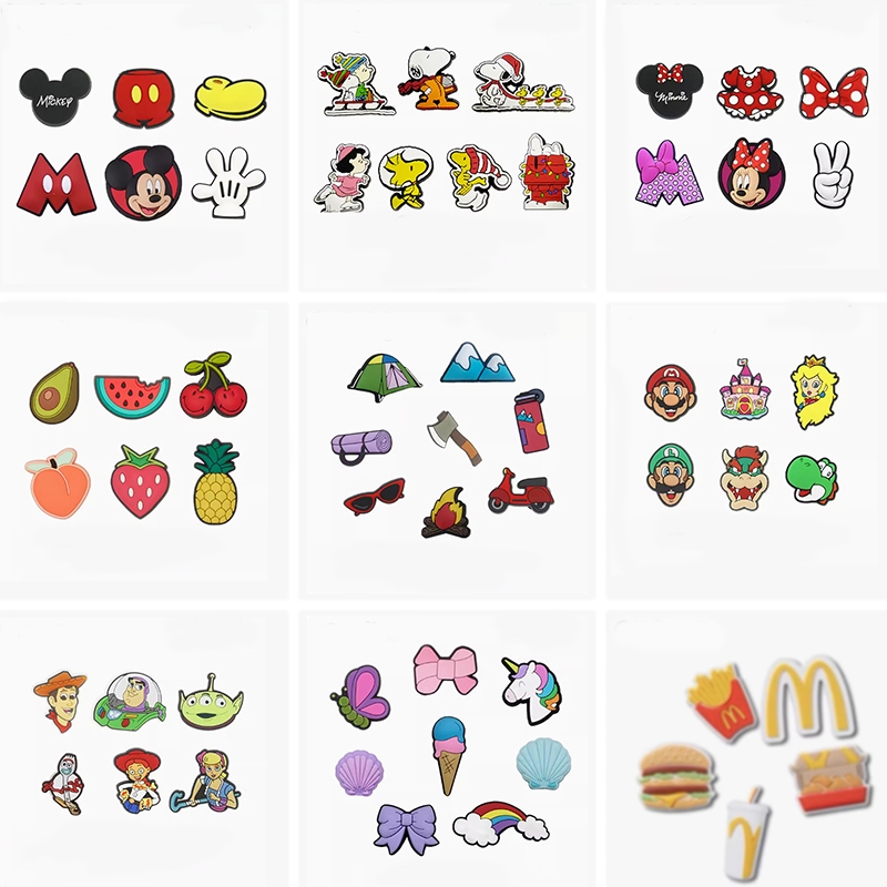 ใหม่รองเท้าหลุมรองเท้าเครื่องประดับดอกไม้รองเท้าหัวเข็มขัดอุปกรณ์เสริมรองเท้าตกแต่งหัวเข็มขัดทําเองการ์ตูน Zhibixing Pokémon Snoopy Minions drew Series - รูปที่ 5