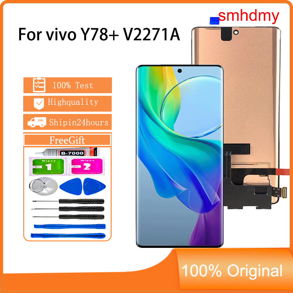 จอแสดงผล smhdmy AMOLED สําหรับ vivo Y78+ V2271A เปลี่ยนหน้าจอสัมผัส LCD