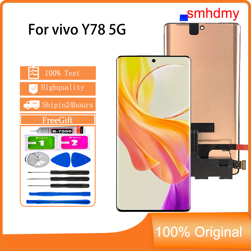 จอแสดงผล smhdmy AMOLED สําหรับ vivo Y78 5G เปลี่ยนหน้าจอสัมผัส LCD