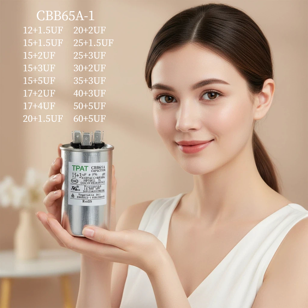 1 ใน CBB65A-1 2 หน้าต่างประเภทเครื่องปรับอากาศ Capacitor 12+1.5 15+1.5 15+2uf 15+3uf 15+5UF 17+2uf 1