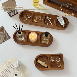 ไม้เนื้อแข็งถาดเก็บน้ําหอมอโรมาเครื่องประดับถาดเก็บจุ่มปรุงร…