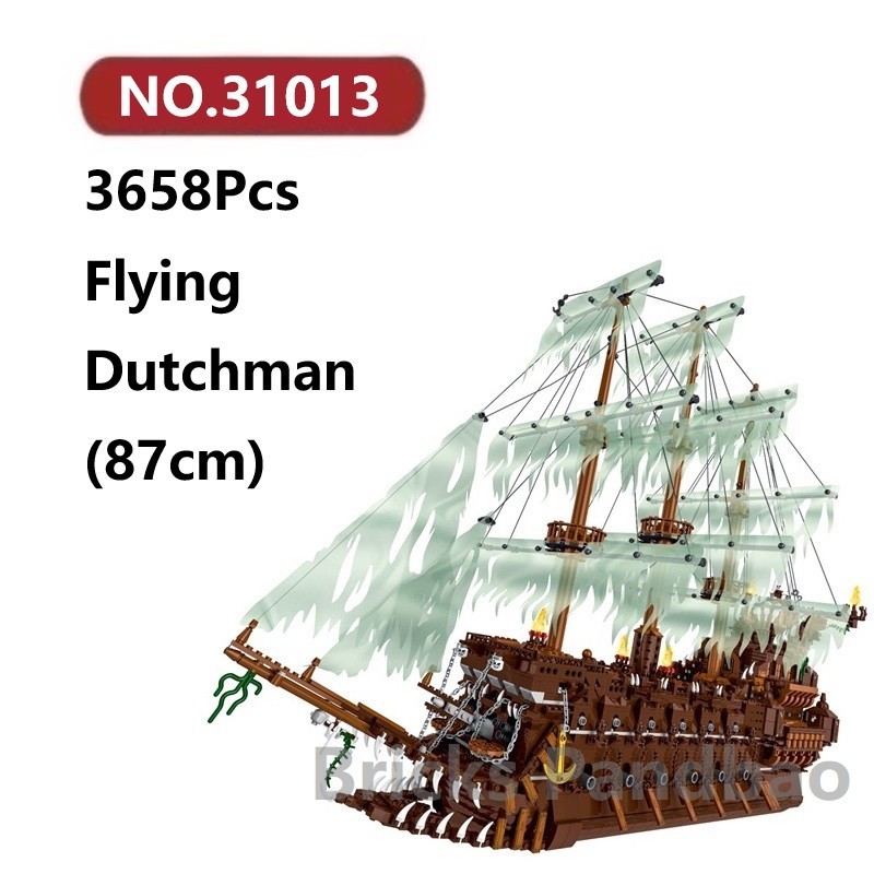 ✨Flying Dutchman เรือโจรสลัด โมเดลประกอบแล้ว 3658ชิ้น MORK Ship ของเล่นจิ๊กซอว์