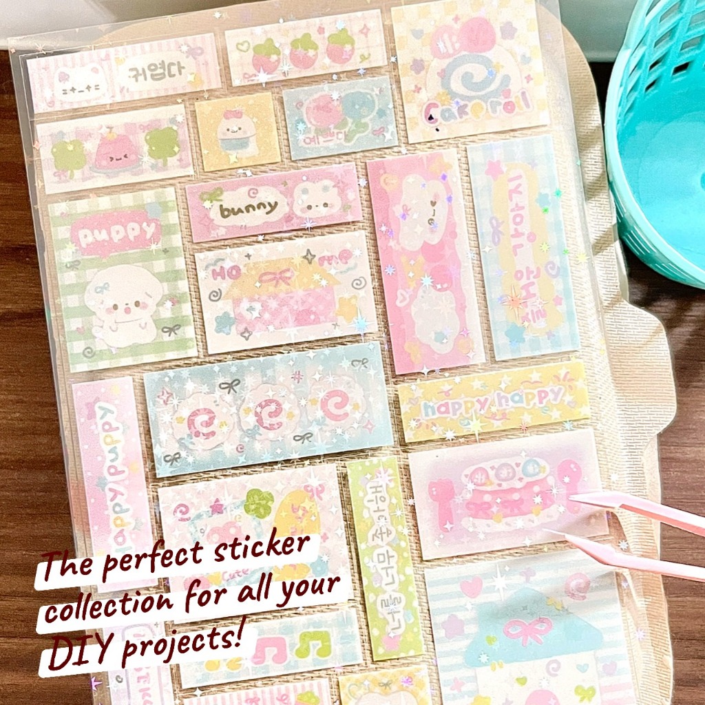 แวววาวเลเซอร์สติ๊กเกอร์ชุดน่ารักหมีคิตตี้การ์ตูนกระพริบฟิล์มสมุดภาพโทรศัพท์วารสาร ทําเอง วัสดุตกแต่งสติกเกอร์ - รูปที่ 6