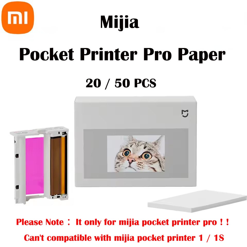 Xiaomi Pocket Photo Printer Pro Paper 20/50 ชิ้น/50 ชิ้น Self-adhesive Photo Paper 23 นิ้วชุดระเหิดความร้อน