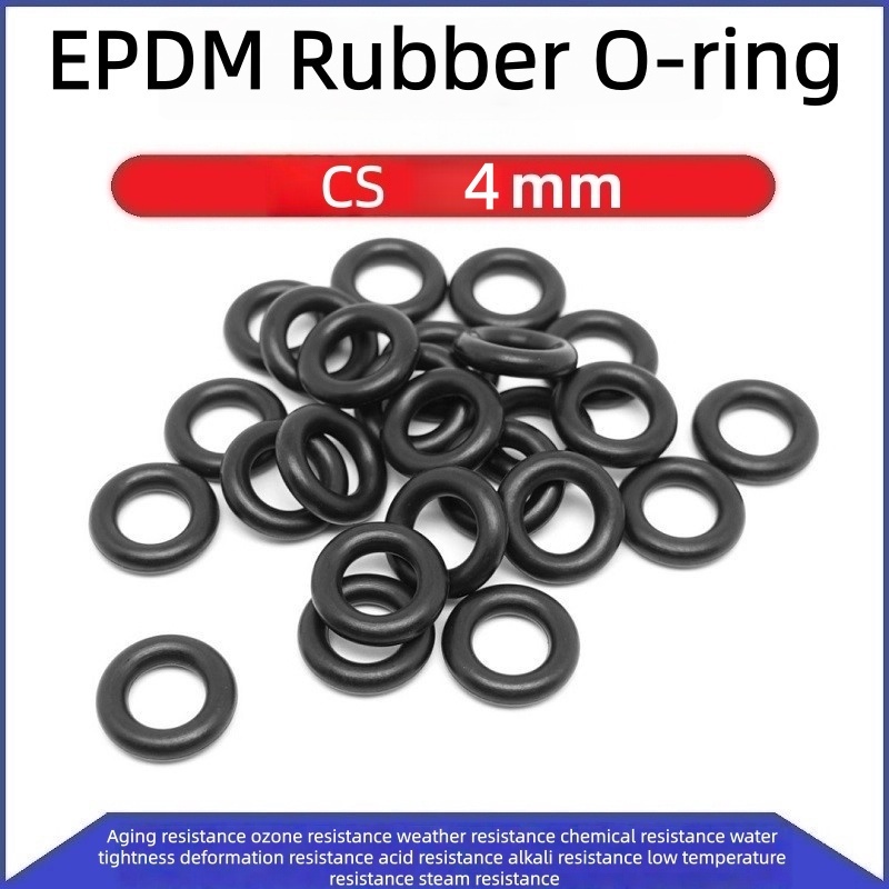 ยางโอริง EPDM สีดํา เส้นผ่านศูนย์กลางลวด EPDM 4 มม. เส้นผ่านศูนย์กลางภายใน 4-62 มม.