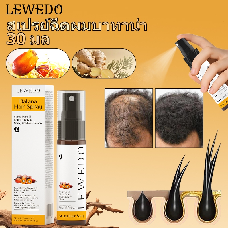 LEWEDO ขิง เซรั่มปลูกผมดก น้ำยาปลูกผมดก เร่งผมขึ้นใหม่ ป้องกันผมร่วงน้ำเร่งผมว ปลูกผม สเปรย์ปปลูกผม