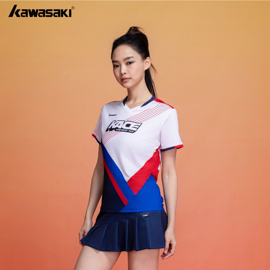 Kawasaki 2025 ใหม่ Professional แบดมินตันกีฬาเสื้อยืดผู้หญิง Sweat-wicking แห้งเร็ว Breathable เสื้อลําลอง K1C02-C1075&K1C02-C2075&C2721