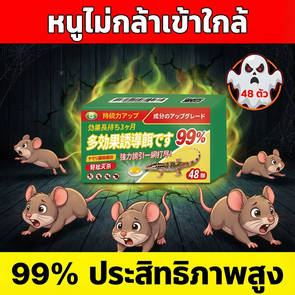 🐭 1 กล่อง 48 เม็ด 🐭 ยาฆ่าหนู ยาเบื่อหนู กำจัดหนู เหยื่อกำจัดหนู ฆ่าทั้งรังอย่างแรง เหยื่อหนู ยาหนู