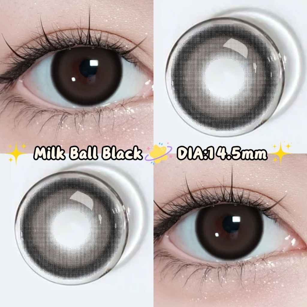 คอนแทคเลนส์สีดำ【0.00】UYAAI x FRESHLADY แบบใช้รายเดือน สวมใส่สบาย พอดีทุกวัน ขนาด Milk Ball 14.5 มม.