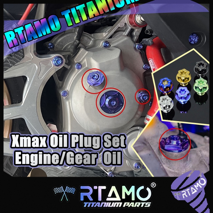 RTAMO ไทเทเนียม Gr5 Xmax น็อตเฟืองน้ํามัน สําหรับ Xmax300 Engine Oil Plug