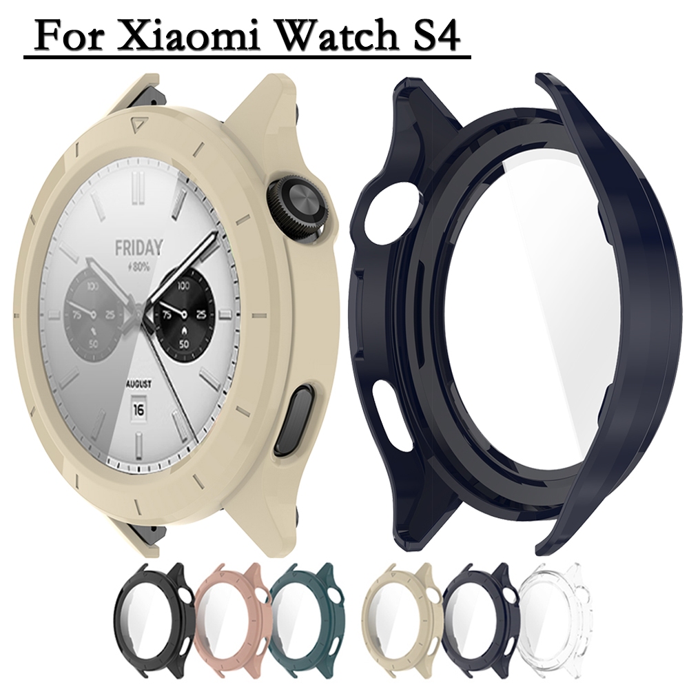 สําหรับ Xiaomi Watch S4 เคสป้องกันพร้อมกระจกนิรภัย PC Watch Shell Protection สําหรับ Xiaomi Watch S4