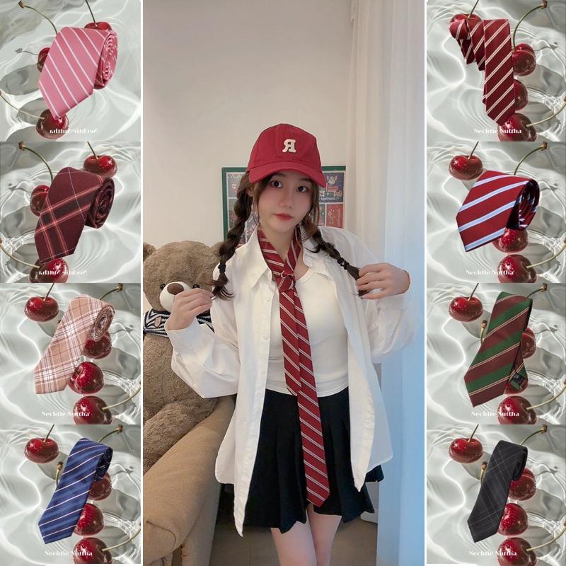 เนคไทลายทาง/ลายสก๊อต Y2K สไตล์ฮิปฮอป