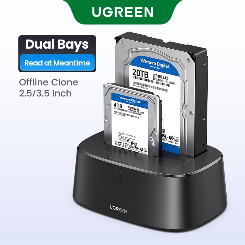 UGREEN สถานีเชื่อมต่อฮาร์ดไดรฟ์ USB 3.0 ถึง SATA อะแดปเตอร์ภายนอก UASP Enclosure Hard Disk Caddy Rea