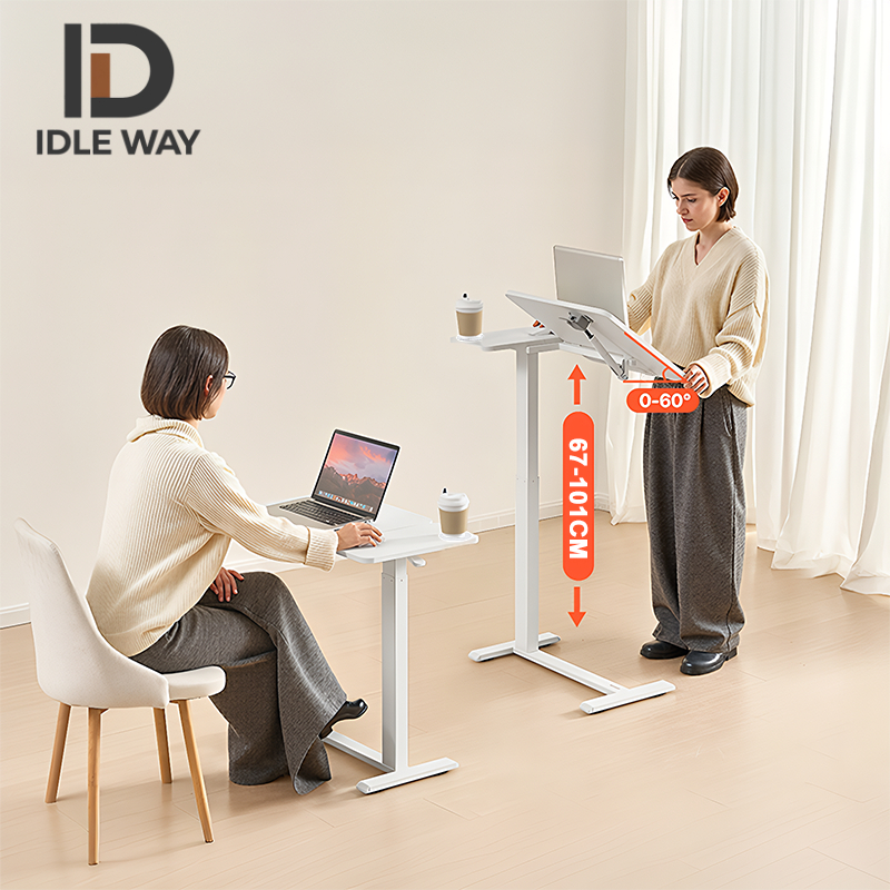 IDLEWAY Mobile Table โต๊ะรูปตัว C Flip Table 360 หมุนห้องนอนสํานักงานห้องนั่งเล่นโต๊ะคอมพิวเตอร์พลิกการปรับหลายมุม