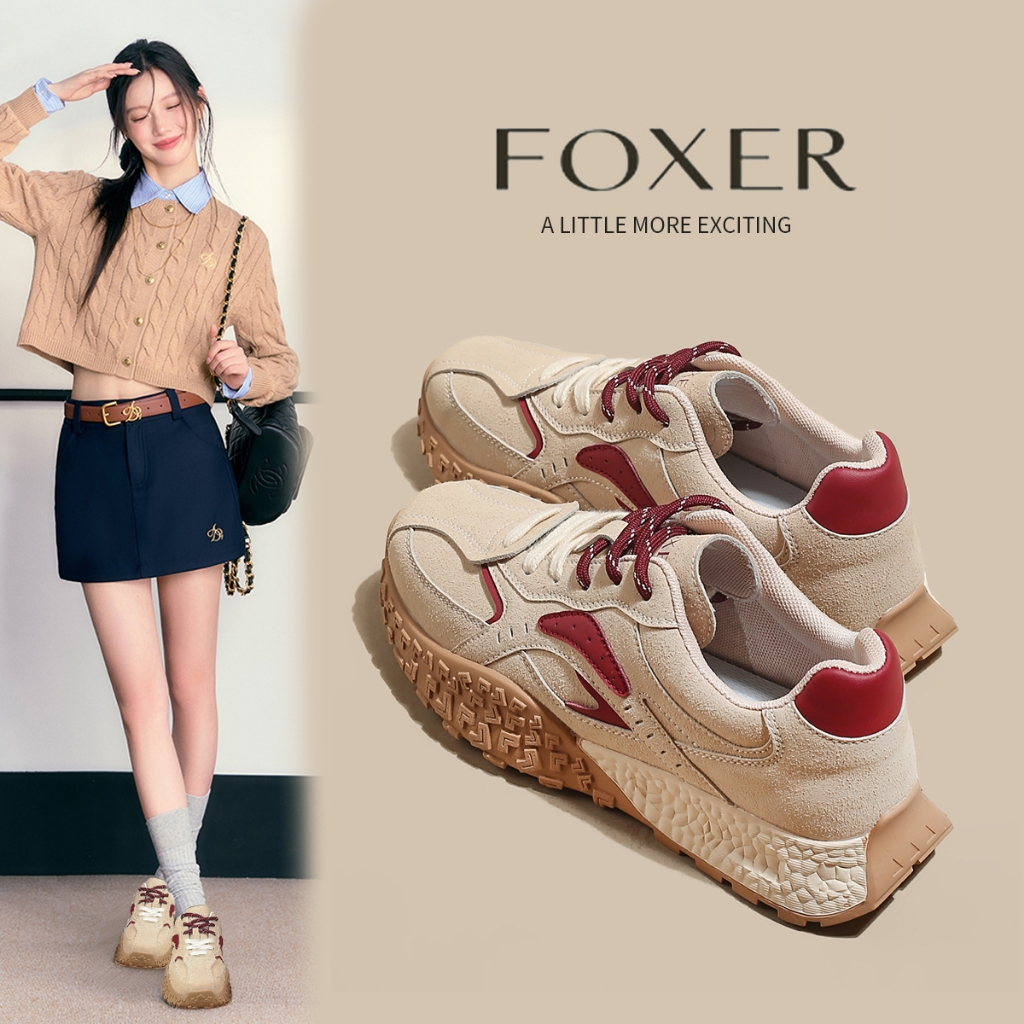 FOXER รองเท้ากีฬาผู้หญิงแฟชั่น ออกแบบมาเพื่อสวมใส่สบาย พื้นรองเท้าหนากันกระแทก กันลื่น รองเท้าลำลอง