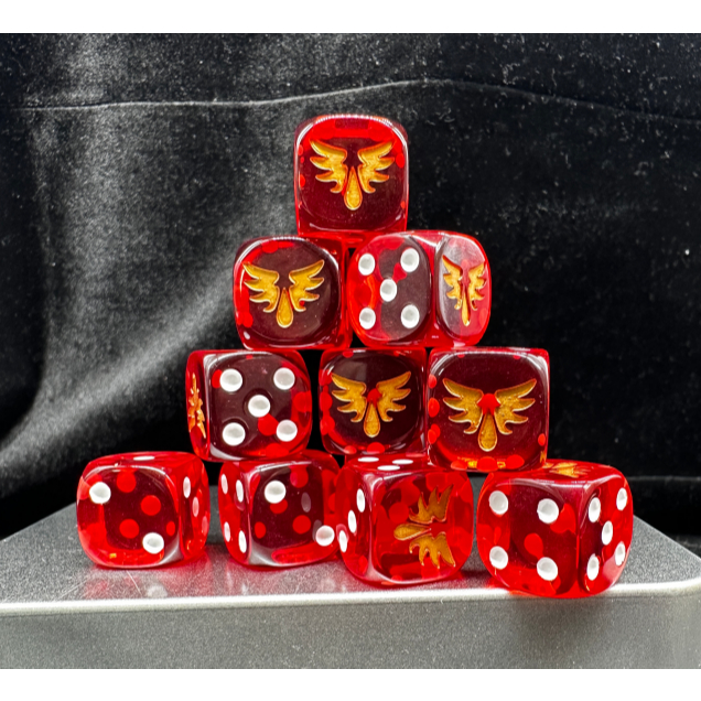 ไมโครโปร่งใสรุ่น Holy Blood Angel bark warhammer 40K เกมกระดานลูกเต๋า warhammer HH Holy Blood Angel ลูกเต๋า