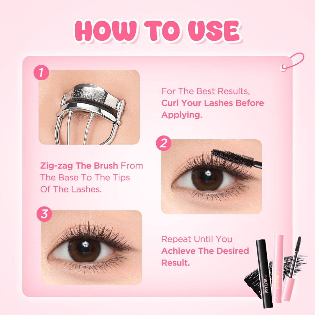 PINKFLASH OhMyWink Mascara Day & Night Longening Volume Waterproof Mascara Fiber-filled Silicone wands PF-E08 - รูปที่ 6