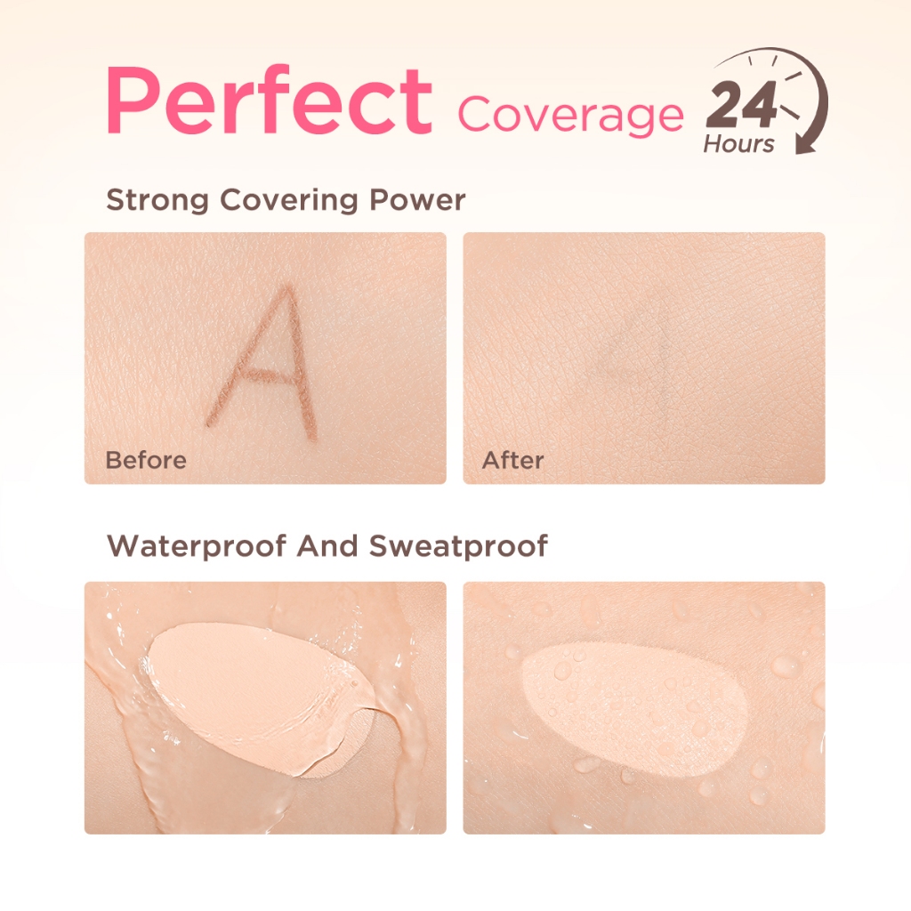 PINKFLASH HD Flawless Burden-free Long-lasting Liquid คอนซีลเลอร์แปรงฟองน้ําเครื่องมือ Breathable Moisturize Long-Wear Non-cakey Creasless 5 เฉดสี PF-F04 ราคา ถูกที่สุด ดีลบีเคเค แกลเลอรีภาพที่ 7