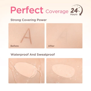 PINKFLASH HD Flawless Burden-free Long-lasting Liquid คอนซีลเลอร์แปรงฟองน้ําเครื่องมือ Breathable Moisturize Long-Wear Non-cakey Creasless 5 เฉดสี PF-F04