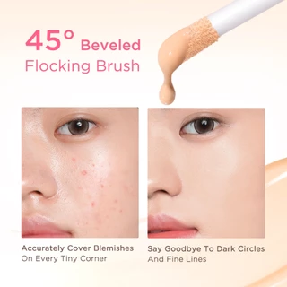 PINKFLASH HD Flawless Burden-free Long-lasting Liquid คอนซีลเลอร์แปรงฟองน้ําเครื่องมือ Breathable Moisturize Long-Wear Non-cakey Creasless 5 เฉดสี PF-F04