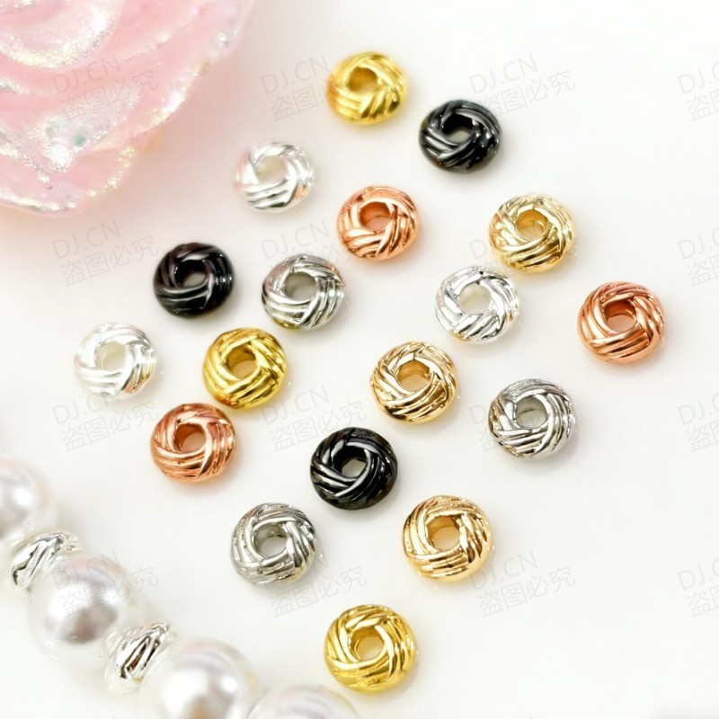 ADJ1002 [สีเดียวกว่า 100 ชิ้นรับ 30 ชิ้นฟรี] การกักขังสี 14k แพ็ค Golden Pineapple Knot Spacer ลูกปัดหลวมสร้อยข้อมือ Abacus พร้อมลูกปัดประมาณ 3 * 6 มม.ทําด้วยมือ DIY เครื่องประดับอุปกรณ์เสริม
