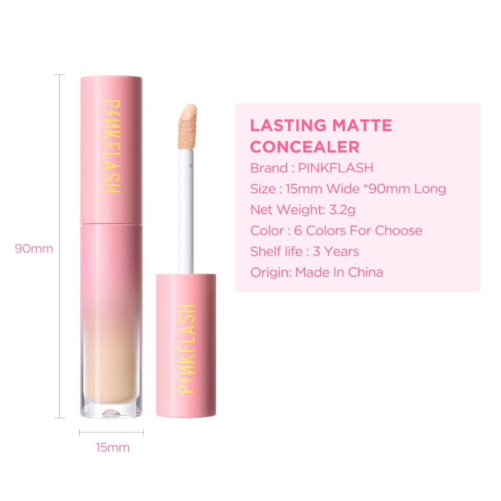 PINKFLASH HD Flawless Burden-free Long-lasting Liquid คอนซีลเลอร์แปรงฟองน้ําเครื่องมือ Breathable Moisturize Long-Wear Non-cakey Creasless 5 เฉดสี PF-F04 ราคา ถูกที่สุด ดีลบีเคเค แกลเลอรีภาพที่ 9