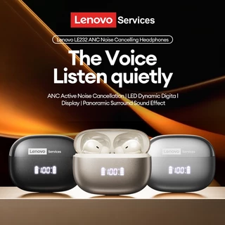 Lenovo LE232 ANC หูฟังบลูทูธและหูฟังไร้สายพร้อมบลูทูธ 6.0 และตัดเสียงรบกวนแบบแอคทีฟพร้อมจอแสดงผล LED