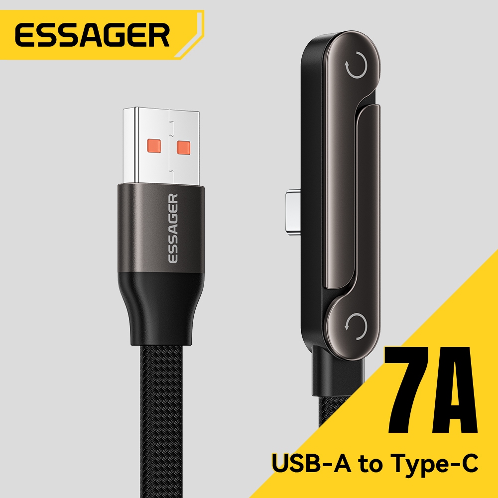 ESSAGER 7A ใช้งานร่วมกับวงเล็บข้อมูลสาย 48 ผ้าฝ้ายถักสําหรับ Huawei 88W Fast Charging