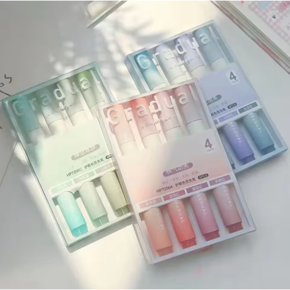 4ชิ้น ปากกาไฮไลท์ 4สี โทนสีพาสเทล หัว4มม. ปากกามาร์กเกอร์ แบบพกพา เครื่องเขียนนักเรียน