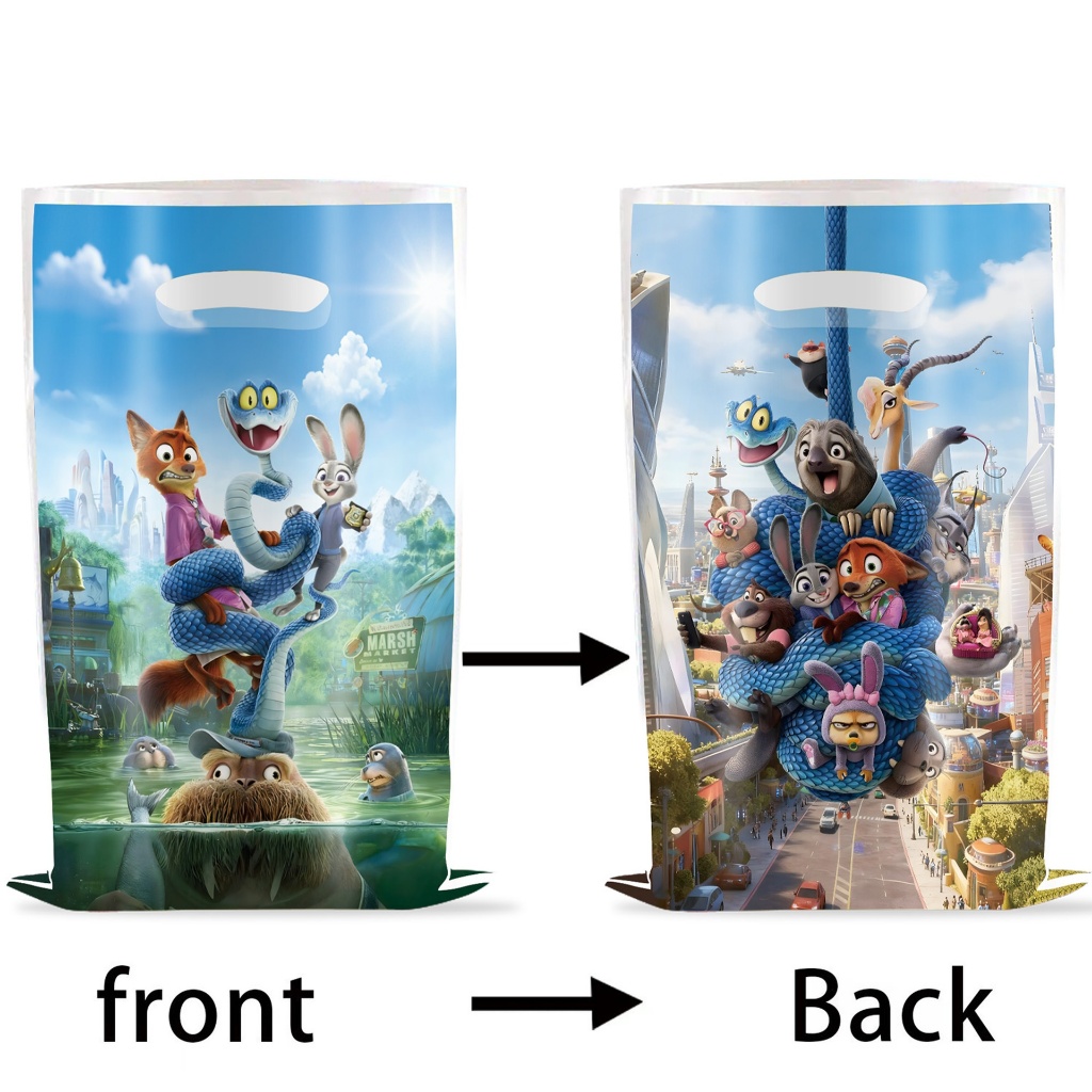 10 ชิ้น Zootopia 2 กระเป๋าของขวัญวันเกิด,Zootopia 2 อุปกรณ์งานเลี้ยงวันเกิดตกแต่ง,Zootopia 2 ตกแต่งงานเลี้ยงวันเกิด