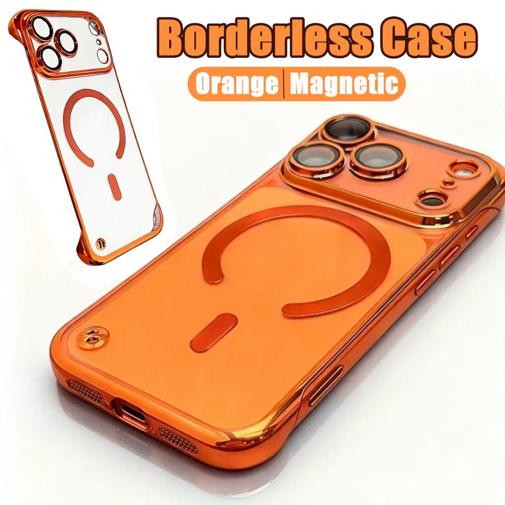 หรูหราชุบไร้ขอบเคสใสสําหรับiPhone 17 Pro Max 16 15 Pro Max 17 Air 13 12 Pro Max 14 15 16 Plus Framelessอะคริลิคฝาหลังใส