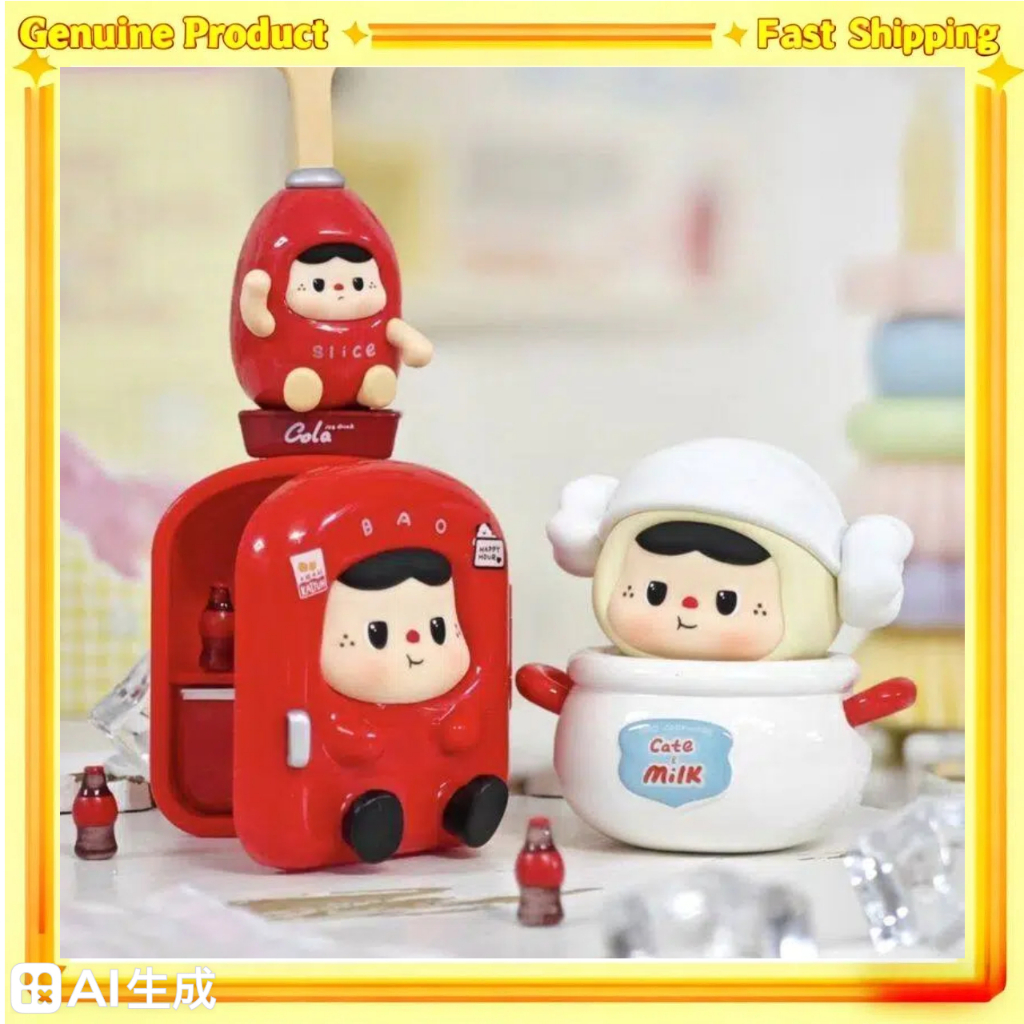 ของแท้ Heyone สีดําเล่นชุดครัวเต็มรูปแบบสาวกล่องตาบอดใหม่น้ําเล่นเครื่องประดับของขวัญ