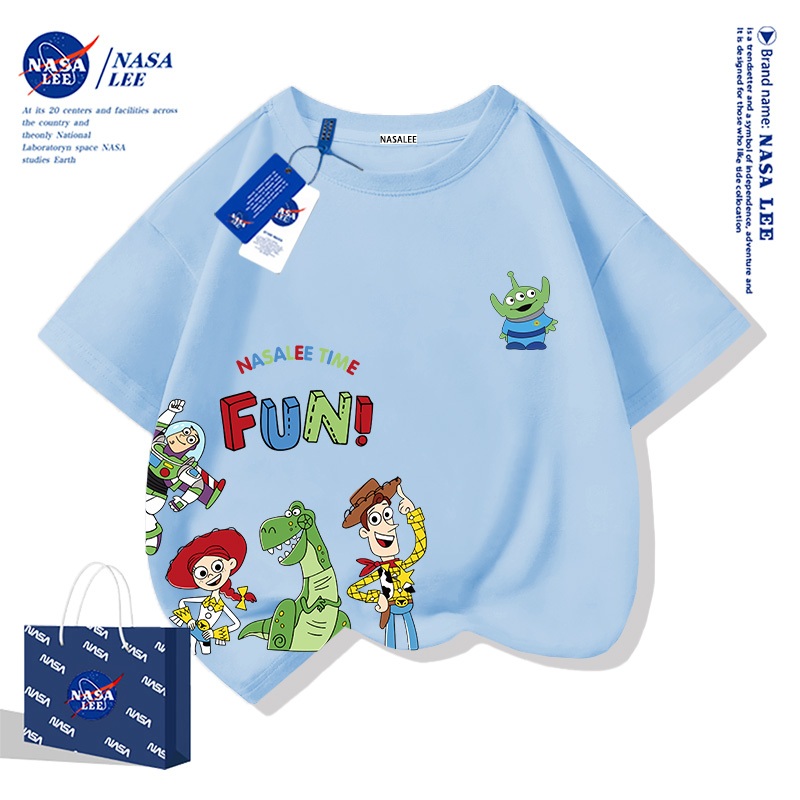 [จัดส่งในวันเดียวกัน] เสื้อยืดผ้าฝ้ายบริสุทธิ์ สำหรับชายและหญิง และเสื้อเด็ก สไตล์นาซ่า - รูปที่ 4