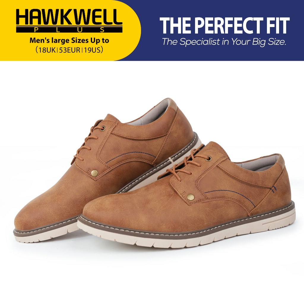 Hawkwell ผู้ชายขนาดใหญ่คลาสสิก Oxford รองเท้า EU46-52 Casual รองเท้าธุรกิจรองเท้าอย่างเป็นทางการ US 