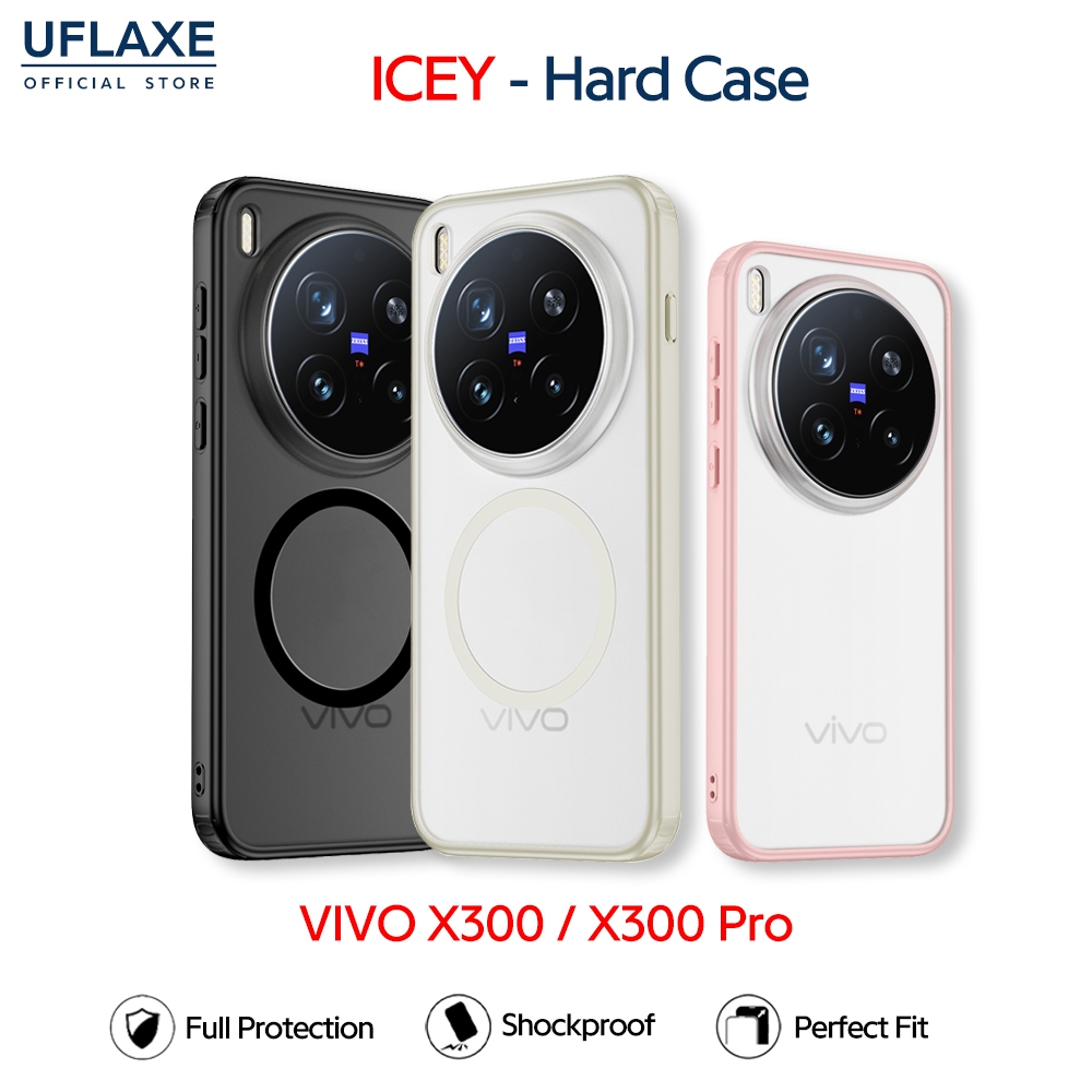 UFLAXE ICEY เคส VIVO X300 / X300 Pro (อะคริลิกใสแข็งกันเหลือง ขอบ TPU กันกระแทก)