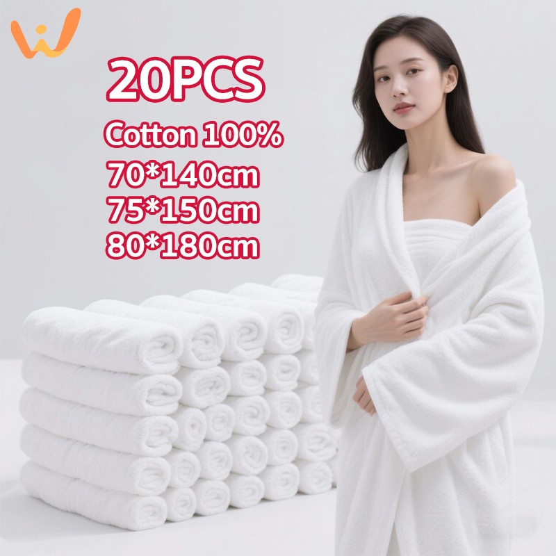 20ชิ้น ผ้าเช็ดตัว เกรดโรงแรม Cotton 100% วัสดุหนาและนุ่ม ไม่บาดผิวแน่นอน ซับน้ำได้ดี ขนไม่หลุด ทนทาน ราคา ถูกที่สุด ดีลบีเคเค