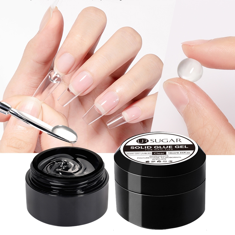 UR น้ําตาล 10ml เจลกาวแข็งสําหรับเล็บเคล็ดลับเล็บ Rhinestones ติดทนนาน Soak Off Adhesion เจล