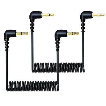 2-Pack 3.5 มม.สายไมโครโฟนใช้งานร่วมกับ DJI Mic 2 & Rode ไมโครโฟนไร้สาย Pro, Coiled Dual 3.5 มม.TRS Patch สายไมค์เสียงสําหรับกล้อง