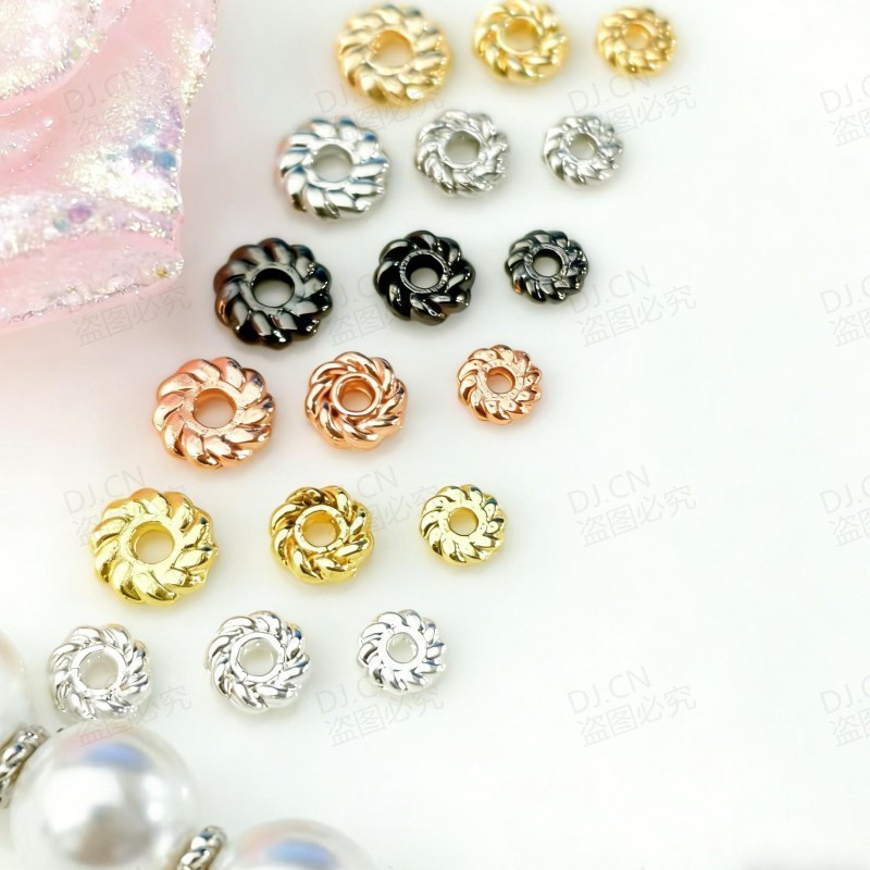 ADJ1003 [โมโนโครมฟรี 30 ชิ้นกว่า 100 ชิ้น] Spacer 14K แพ็คทองบิด 5 มม. Spacer ลูกปัด Spacer สร้อยคอส