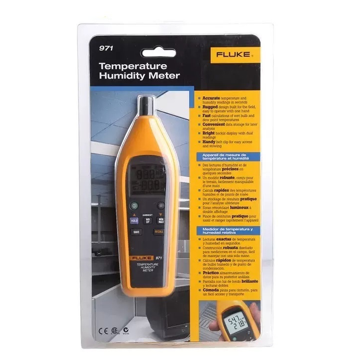 Fluke 971 เครื่องวัดความชื้นอุณหภูมิ	-20°ซี ถึง 60°ค (-4°ฉ ถึง 140°เอฟ)