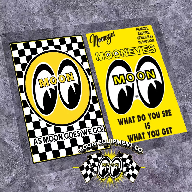 Mooneyes สติกเกอร์กระจกรถยนต์สติกเกอร์ไฟฟ้าสถิตสไตล์ญี่ปุ่นสติกเกอร์ดัดแปลง Decals