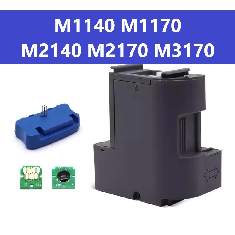 M1140 กล่องบํารุงรักษาสําหรับ EPSON M1140 M1170 M2140 M2170 M3170 กล่องบํารุงรักษาชิปรีเซ็ต