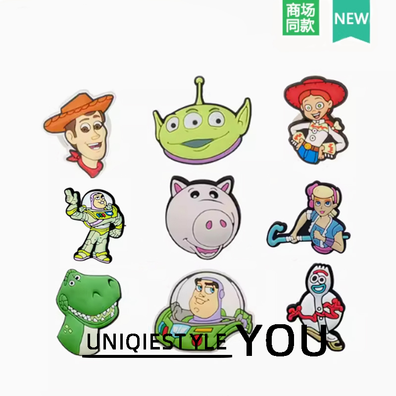 2026 สไตล์ใหม่ Zhibixing การ์ตูนหลุมรองเท้าดอกไม้ Disney Buzz Lightyear Toy Story Series DIY ตกแต่งหัวเข็มขัด