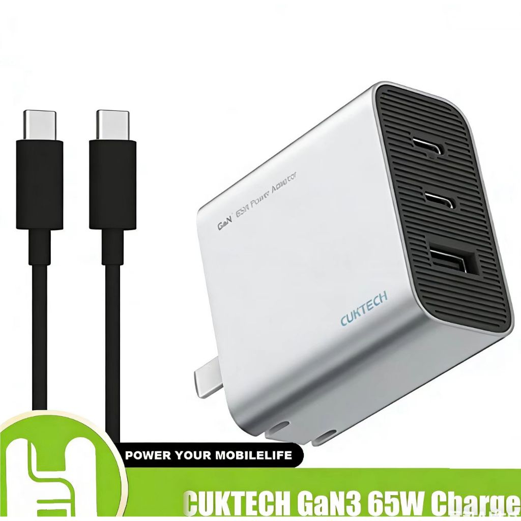 CUKTECH 65W GaN Charger AD653C USB-C Charger 2A1C พอร์ต Fast Charger สําหรับโทรศัพท์ PD Charger