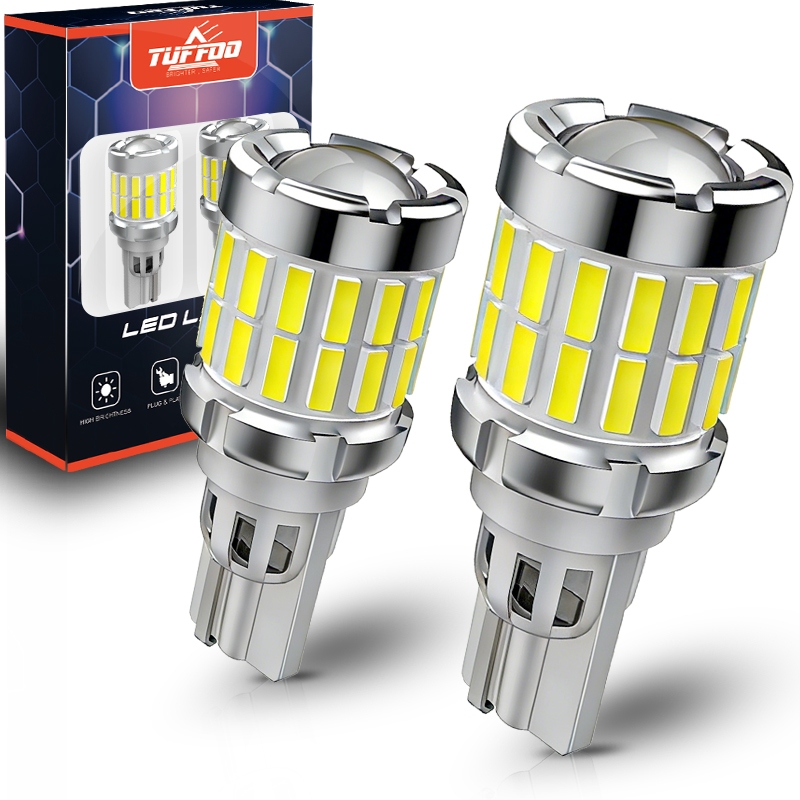 TUFFOO 2 ชิ้น หลอดไฟถอยหลังรถยนต์ LED T15 W16W T15 T16 6000K DC12V สีขาว